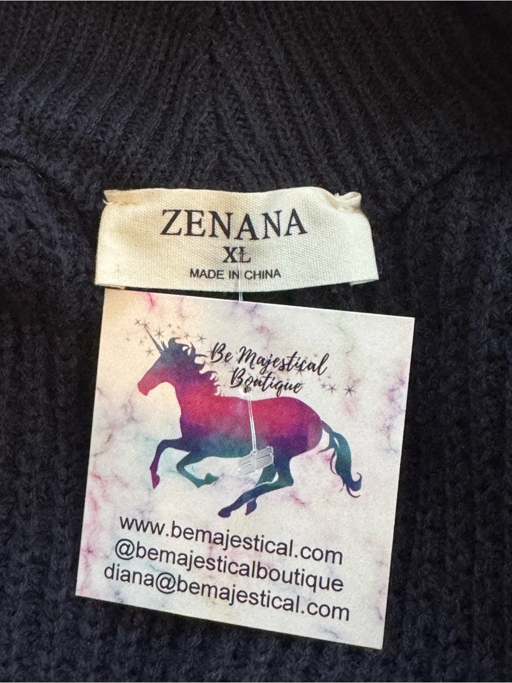 Zenana NWT Outfitters Off-the-Shoulder Waffle Knit Blue Sweater Sz XL - Picture 3 of 4